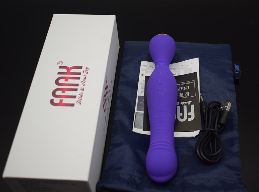 FAAK-silicone-wand-vibrator-powerful-usb-recharge-double-head-vibrating-anal-plug-clit-masturbate-prostate-massage-2