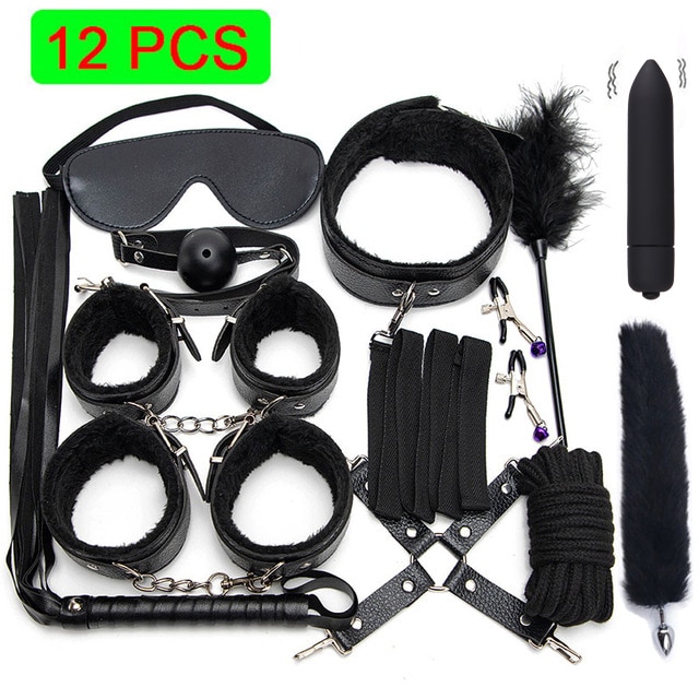 BLACKWOLF-Bed-Bondage-Set-BDSM-Kits-Exotic-Sex-Toys-For-Adults-Games-Leather-Handcuffs-Whip-Gag-5